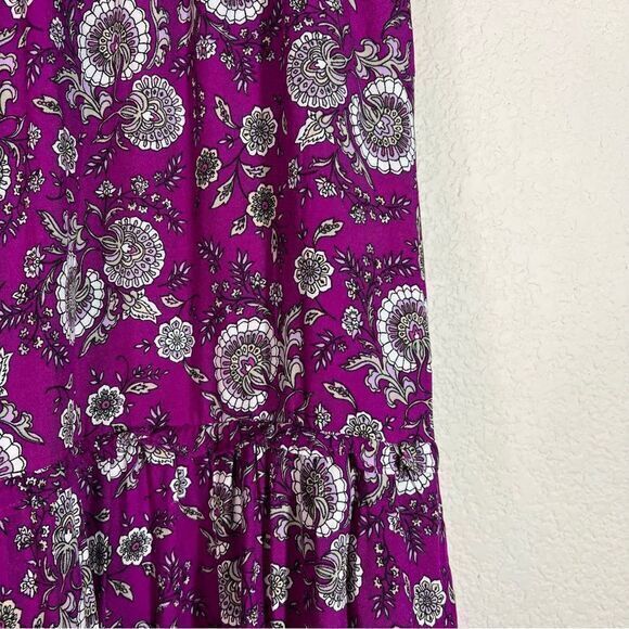 Lane‎ Bryant Purple Floral Tiered Ruffle Maxi Skirt Womens Size 14/16 - Picture 2 of 5
